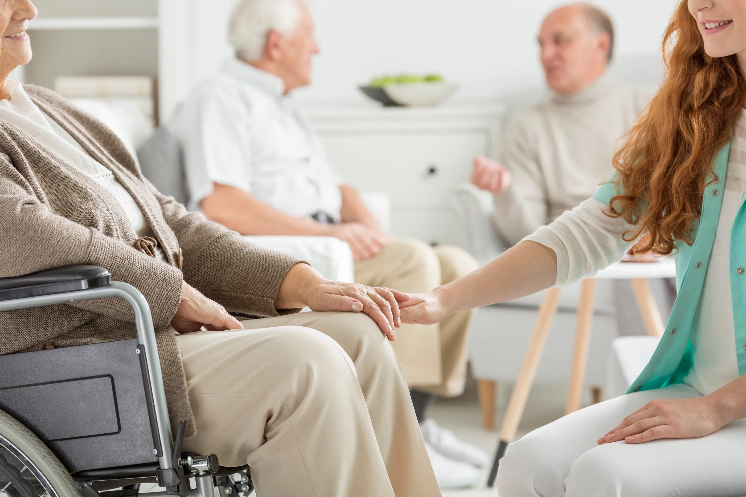 Nurse supporting the charge at nursing home Nurse supporting the charge at nursing home